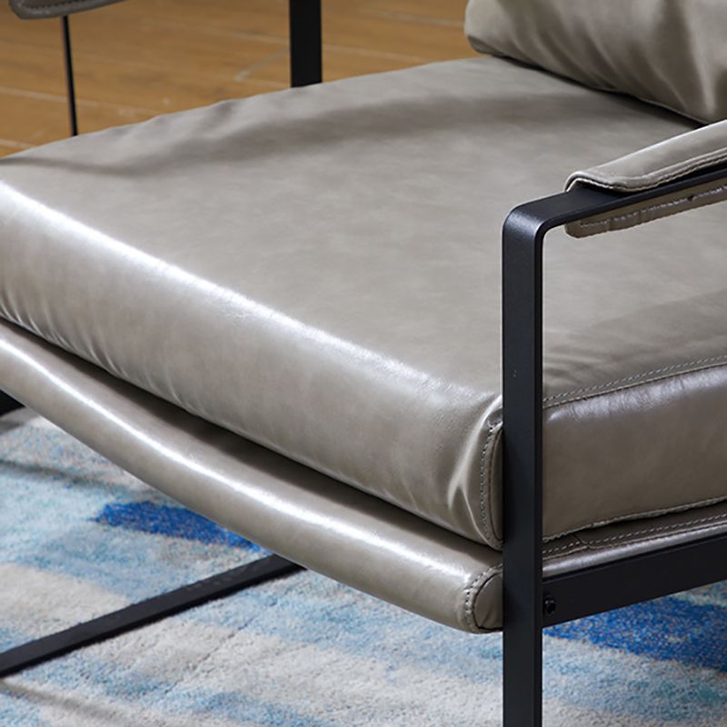 Arms Included Arm Chair Metal Frame Chair with Pillow Back for Living Room, 28.34" Wide