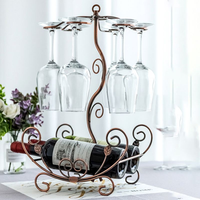 Glam Tabletop Wine Holder Rack Metal Wine Rack Kit for Living Room
