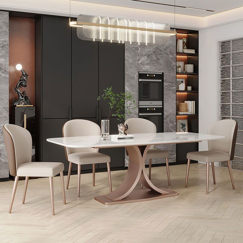 Luxury Sintered Stone Top Dining Set Rectangle 1/3/4/5/6 Pieces Dining Table Set