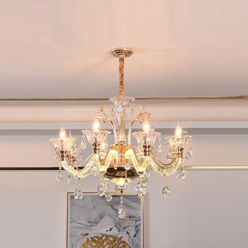 Crimle Crystal Hanging Light European Style Chandelier Lighting pour le salon
