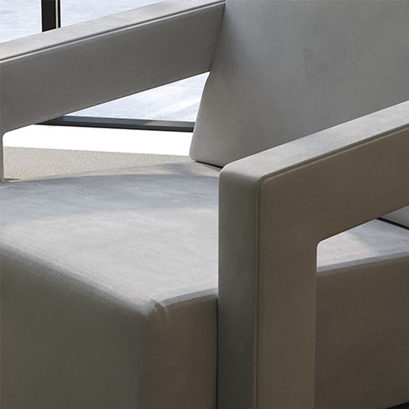 Mid-Century Modern Solid Color Accent Armchair Fixed Back Arm Chair for Living Room