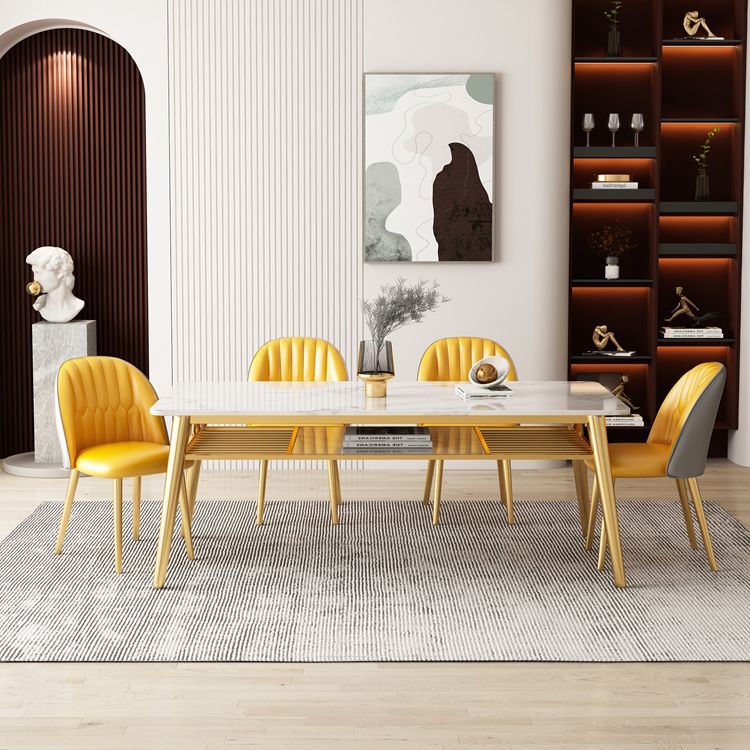 Glam Sintered Stone Küche Esstisch Rechteck Form weißer Esstisch für Küche