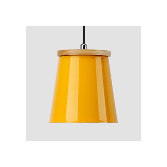Metallic Bucket Shape Suspension Light Kitchen Dining Room One Light Modern Pendant Light