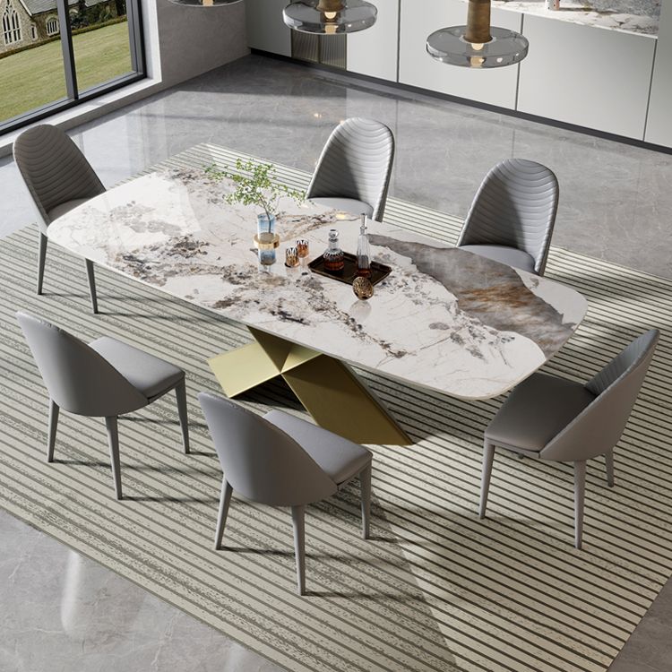 Nordic Glam Sintered Stone Dining Rectangle Table Set 1/3/4/5/6/7 Pieces Dining Set