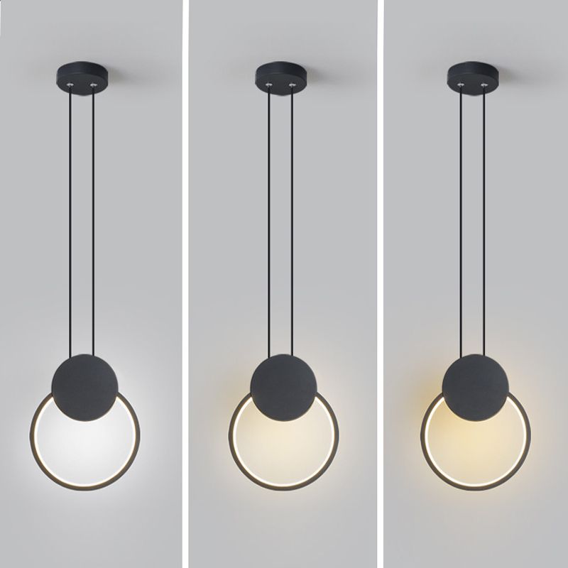 Acrylic Geometric LED Pendant Light in Modern Simplicity Wrought Iron Hanging Lamp for Living Room