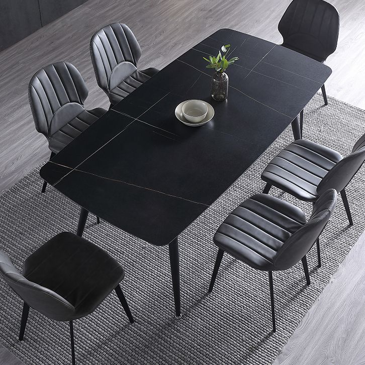 Rectangle Dining Table Industrial Stone Dining Table with 4 Legs