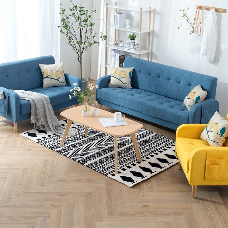 30.31" H Cotton Blend Square Arm Tufted Loveseat for Living Room