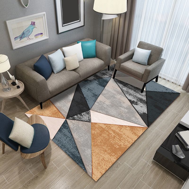 Multi-gekleurde geometrisch blok Tapijten Polypropyleen Nordic-stijl Tapijt Non-slip achtersterkleurbestendig huisdiervriendelijk vloerkleed voor kamer
