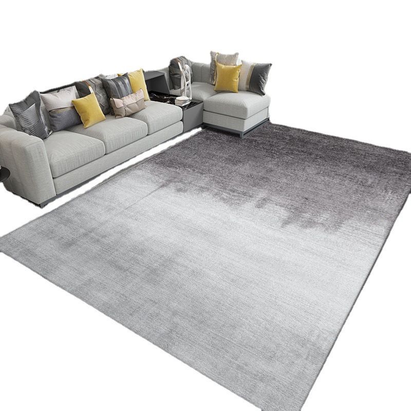Gray Modern Rug Polyester Graphic Indoor Rug Non-Slip Backing Rug for Sitting Room