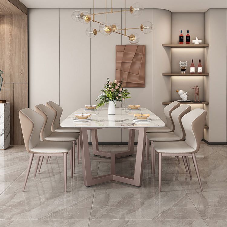 High Gloss White Dining Table Set 1/2/6/7 Pieces Glam Dinette Set with Padded Chairs