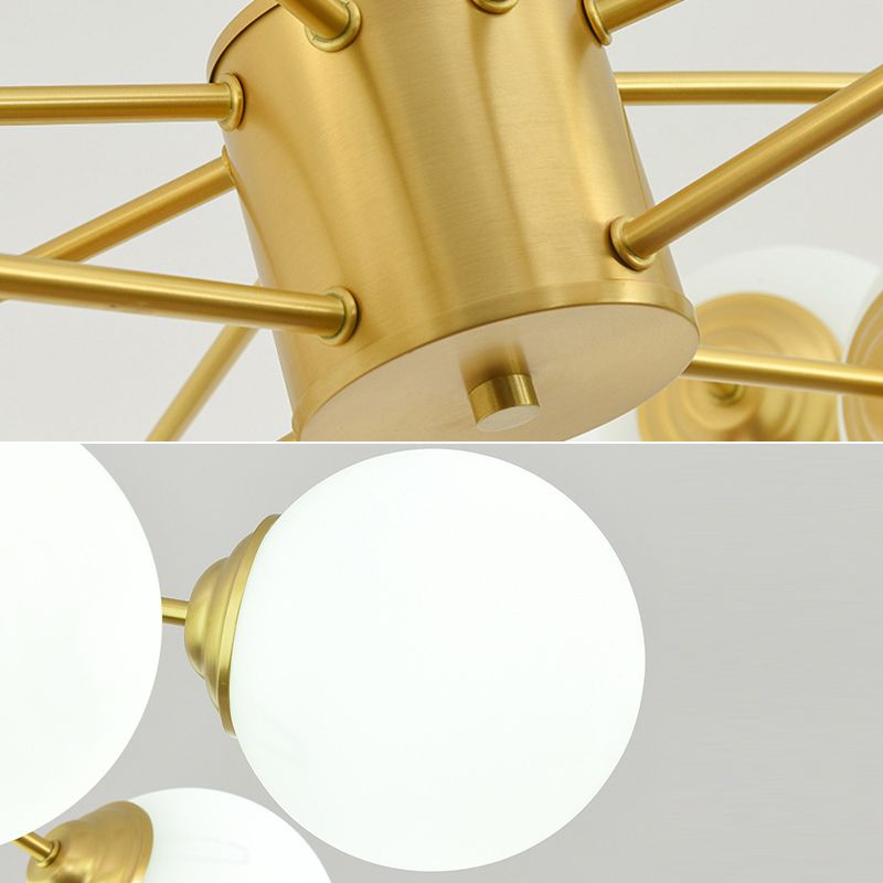 Globe Chandelier Light Fixture Designer Multi-Head Bronze Chandelier Lamp with Glass Shade