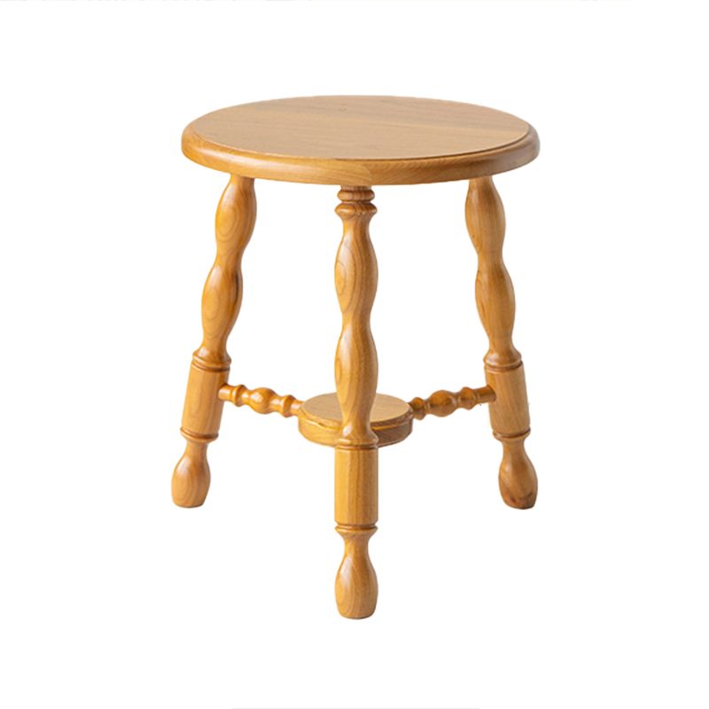 Rustic Solid Wood End Table 14.2" Tall Round 3 Legs Sofa Side Accent Table