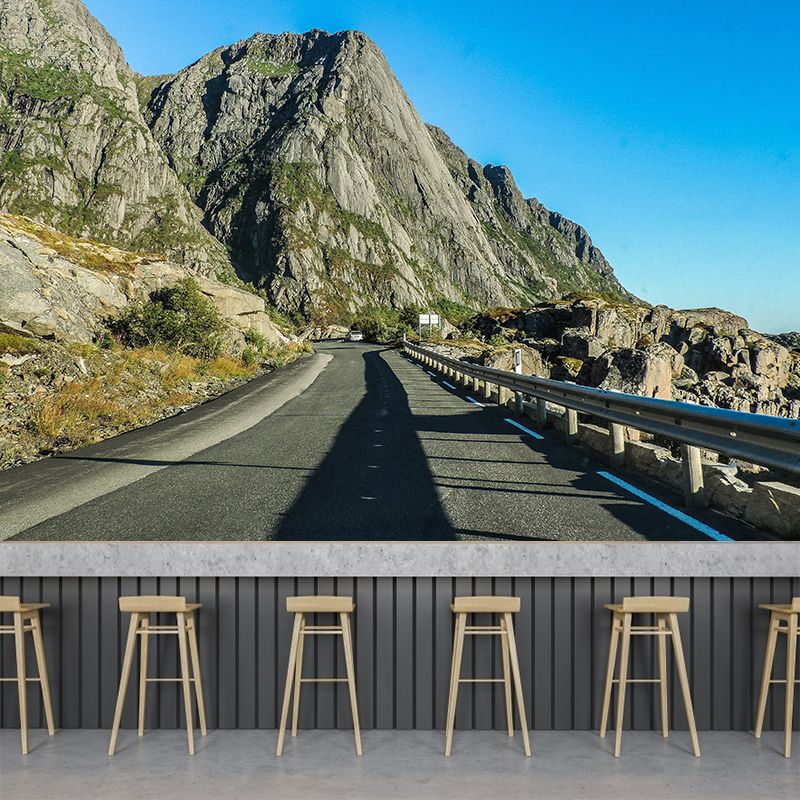 Customized Photography Industrial Mural Wallpaper with Road Pattern in Soft Color