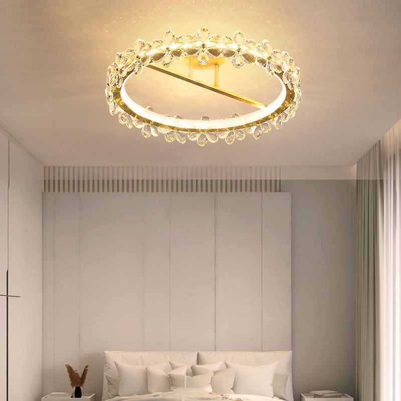Modern Ceiling Lamp Creative Crystal Flush Mount Light Fixture for Bedroom