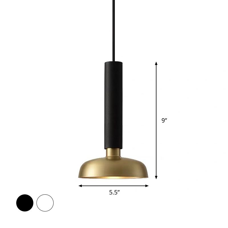 Kit de luz colgante de metal de granero Minimalista 1 Kit de lámpara colgante blanca/negra para la cama