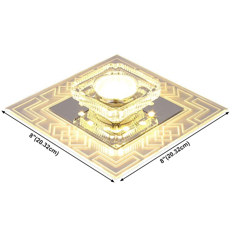 Plafonnier LED en cristal de style moderne, plafonnier encastré avec trou de 2 à 4 pouces de diamètre
