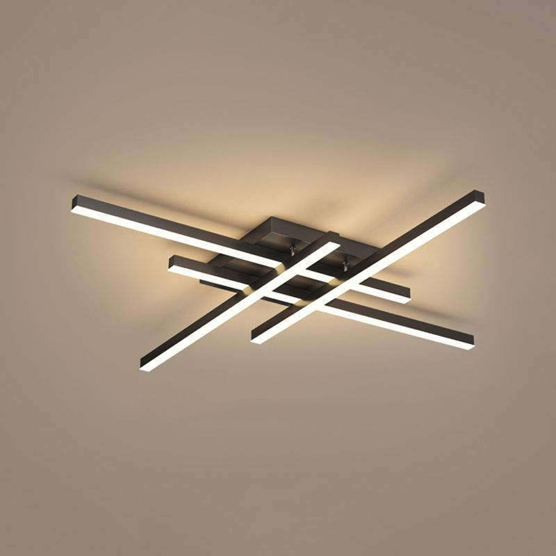 Luz de techo de semi rascillo de LED simple Luz de montaje semi rasgador de tiras con sombra de metal