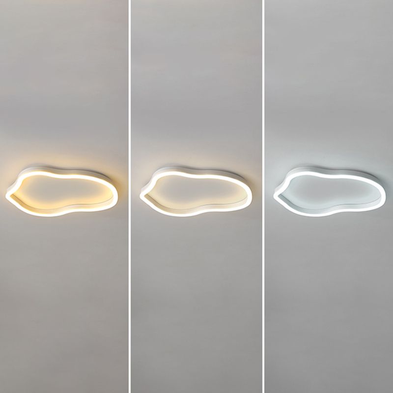 Metal Cloud Ceiling Fixture Nordic Style LED Close to Ceiling Lamp in White