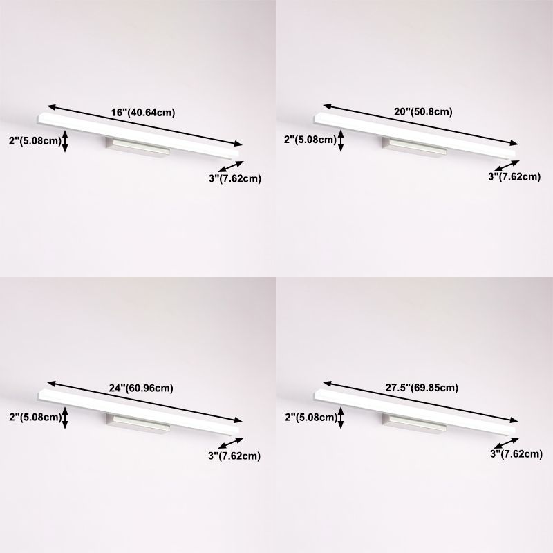 LED Vanity Light Contemporary Mirror Front Lighting with Acrylic Shade for Bathroom