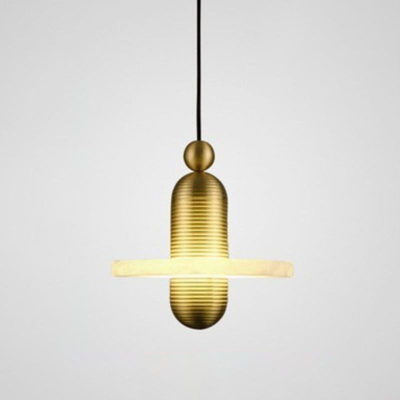 Postmoderne LED -Anhänger Licht Marmor Fliege Saucer -Nachthänzer Licht