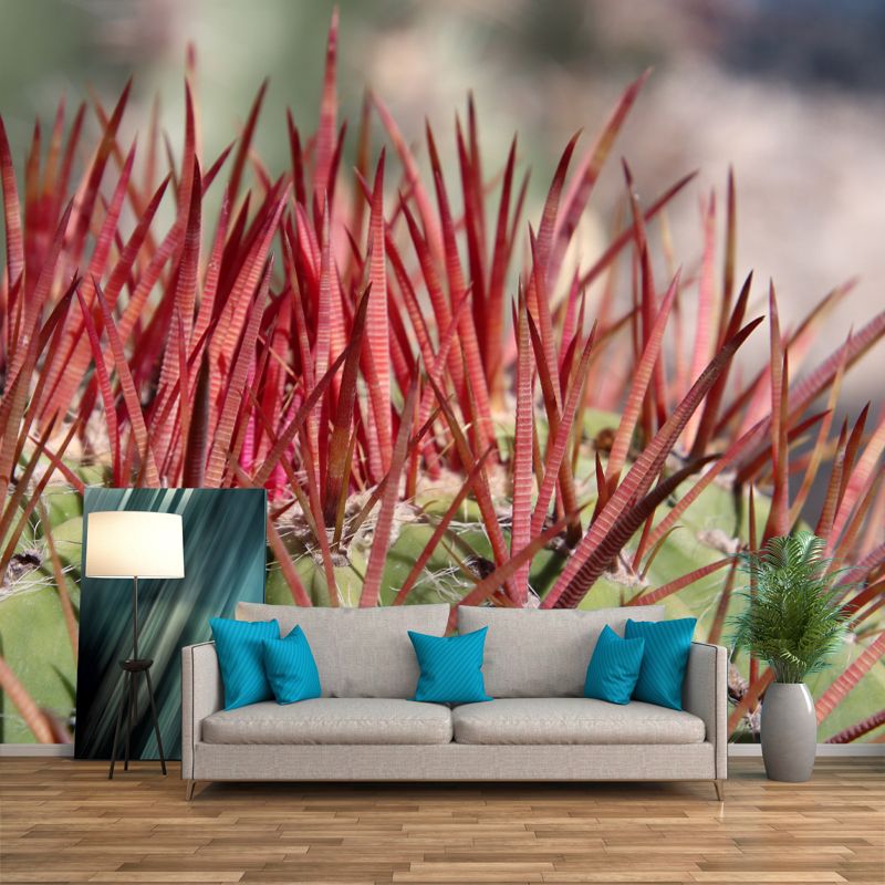 Tropical Prickly Pear Mural for Living Room Bedroom, Removable, Customized Size