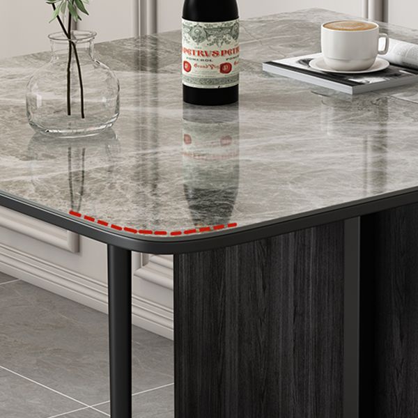 59 '' Mesa de comedor de piedra sinterizada mesa rectángula plegable con base de caballete