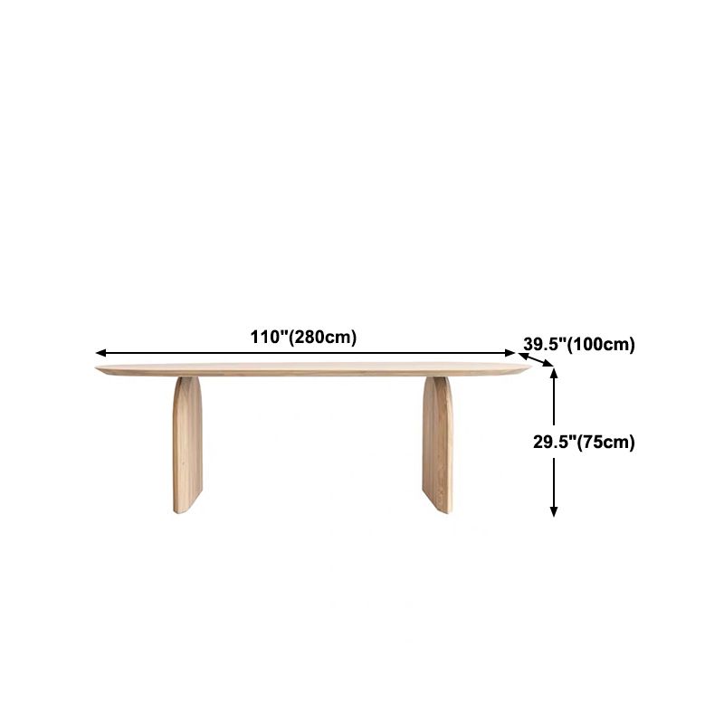 Oval Modern Dining Table Pine Solid Wood Natural Dining Room Collection
