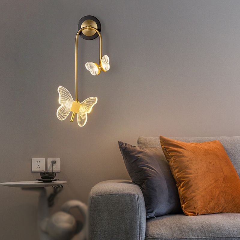 Nordic Style Iron Wall Light Butterflies Shape Wall Lamp for Children's Room