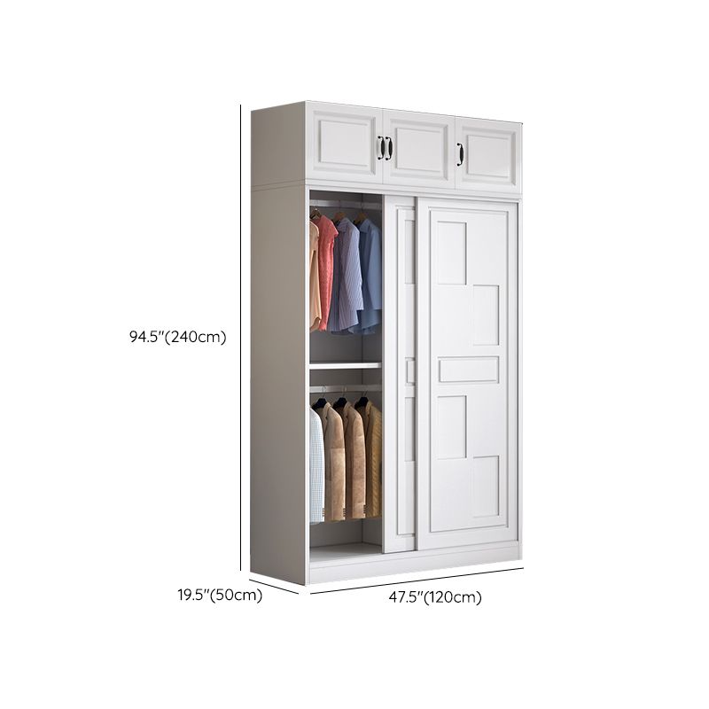 Modern Freestanding Wardrobe Armoire, 2-door Manufatured Armoire with Shelves in White