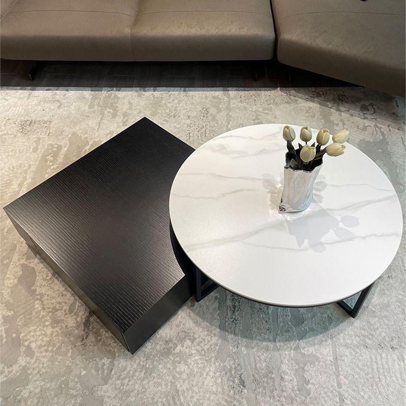 Abstract Coffee or End Table Contemporary Slate Coffee Cocktail Table
