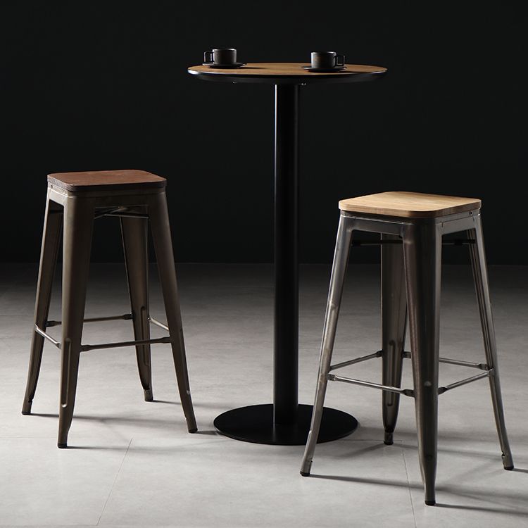 Industrial Square Backless Stool Folding Iron Bar Stool for Bristol