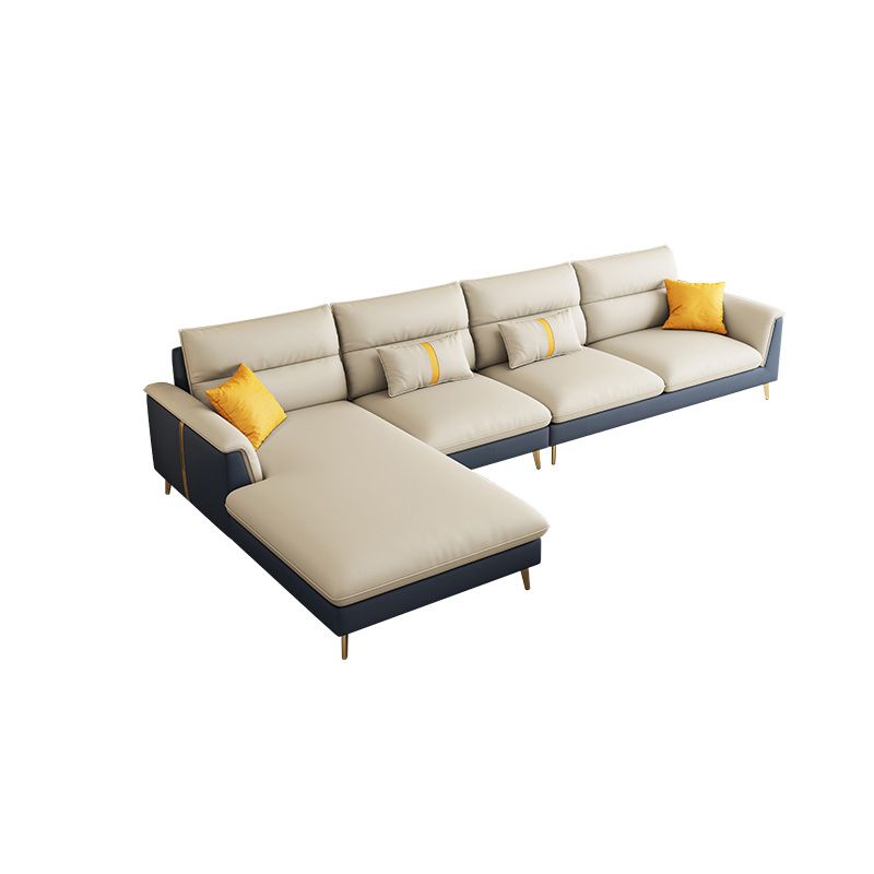 Recessed Arm Cushion Back Stain-Resistant Sofa Faux Leather Living Room Sofa