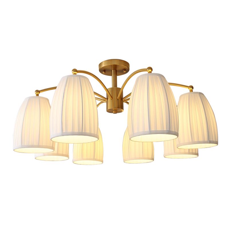 Modern Simple Ceiling Light Cylinder Shape Ceiling Lamp with Fabric Shade for Bedroom