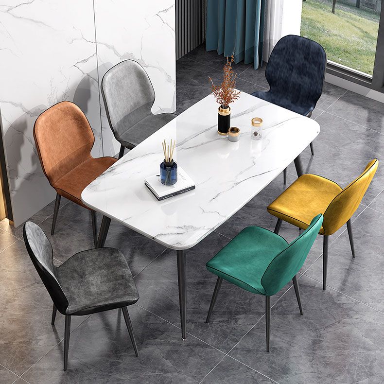 Minimalist Style Wingback Parsons Chairs Armless Dining Chairs for Kitchen