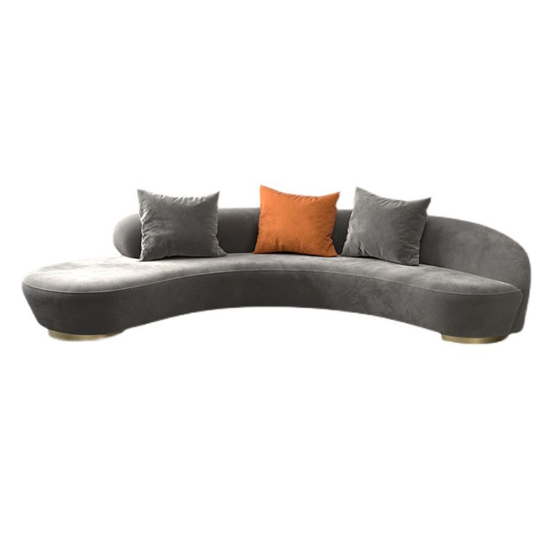 Contemporary Velvet Tuxedo Arm Sofa with Tight Back for Apartment