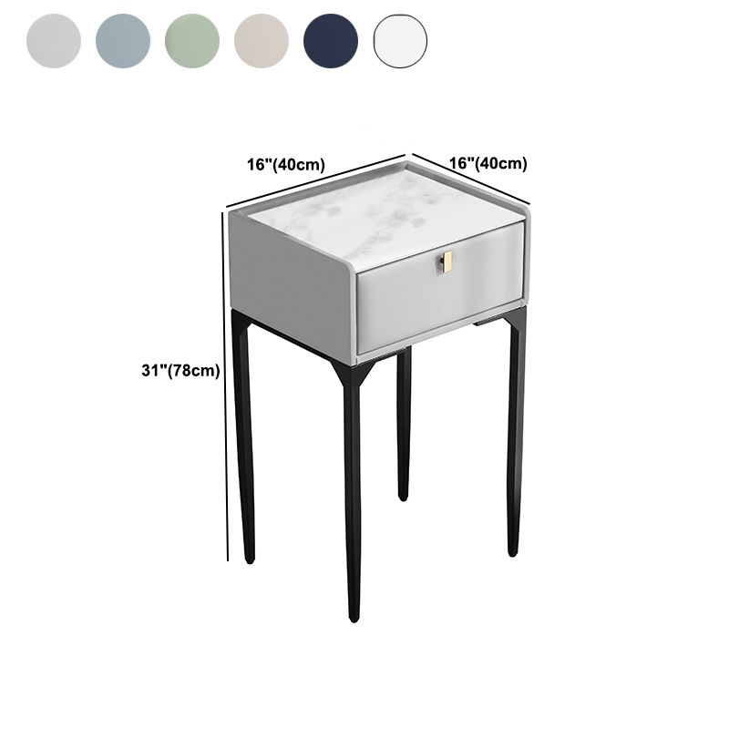 Wood/Stone Vanity Set with Stool, 1 Drawer Modern Dresser - 30.7" H