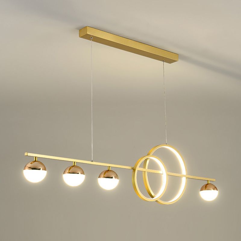 6-Light Golden/Black Ceiling Light LED Kitchen Island Lighting for Dining Table