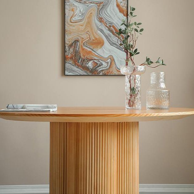 Minimalist Round Dining Table Set 1/2/3/4/5/7 Pieces Pine Dinette Set