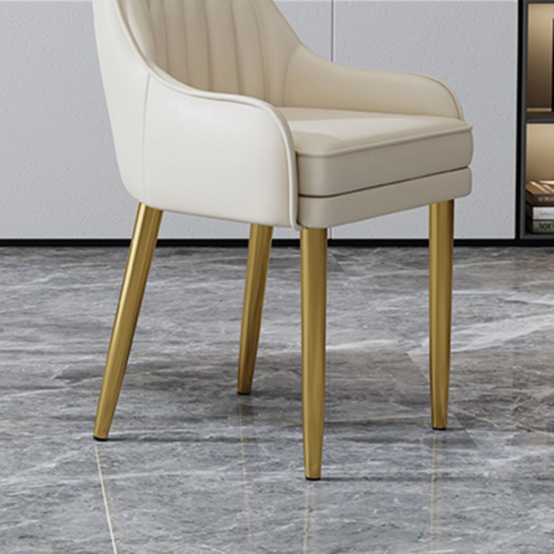 Glam Style Side Chair Leather Indoor Dining Chair for Living Room