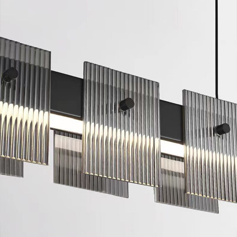 Glass Island Pendant Modern Style Island Light Fixtures for Dining Room