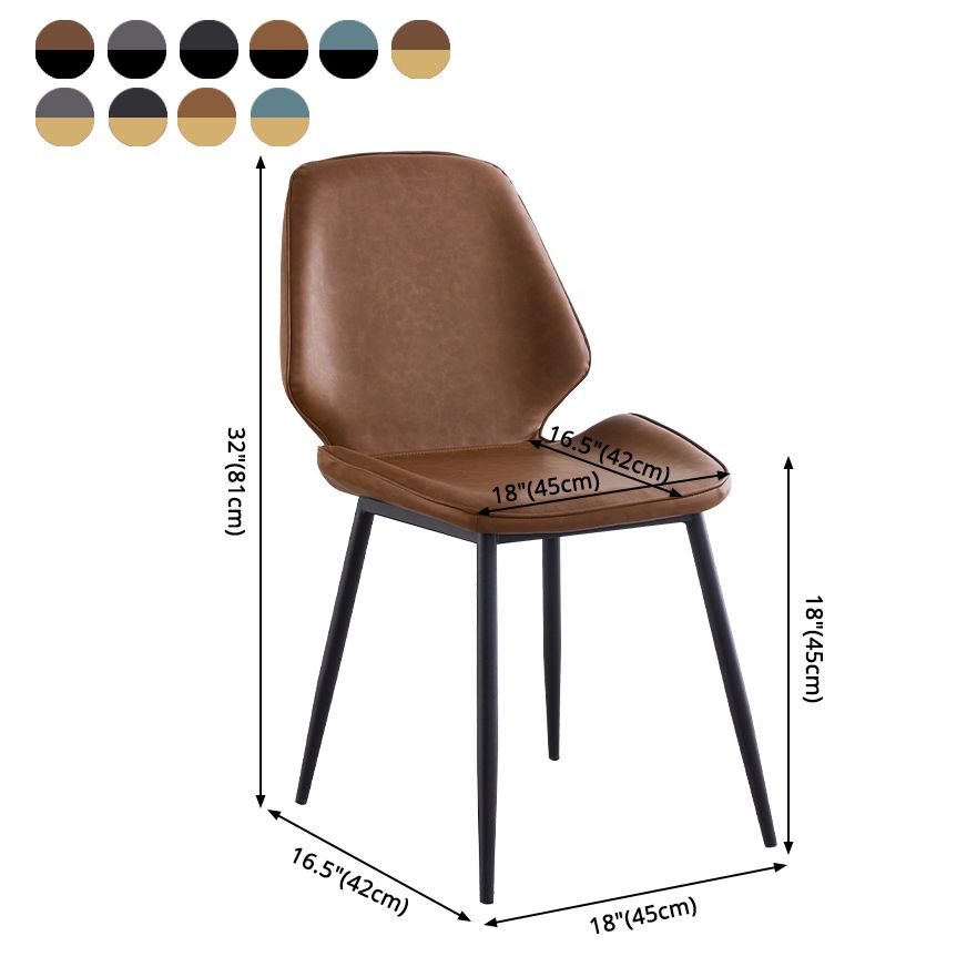 Chaise de salle à manger en métal de style contemporain, chaises latérales sans accoudoirs à oreilles pour cuisine