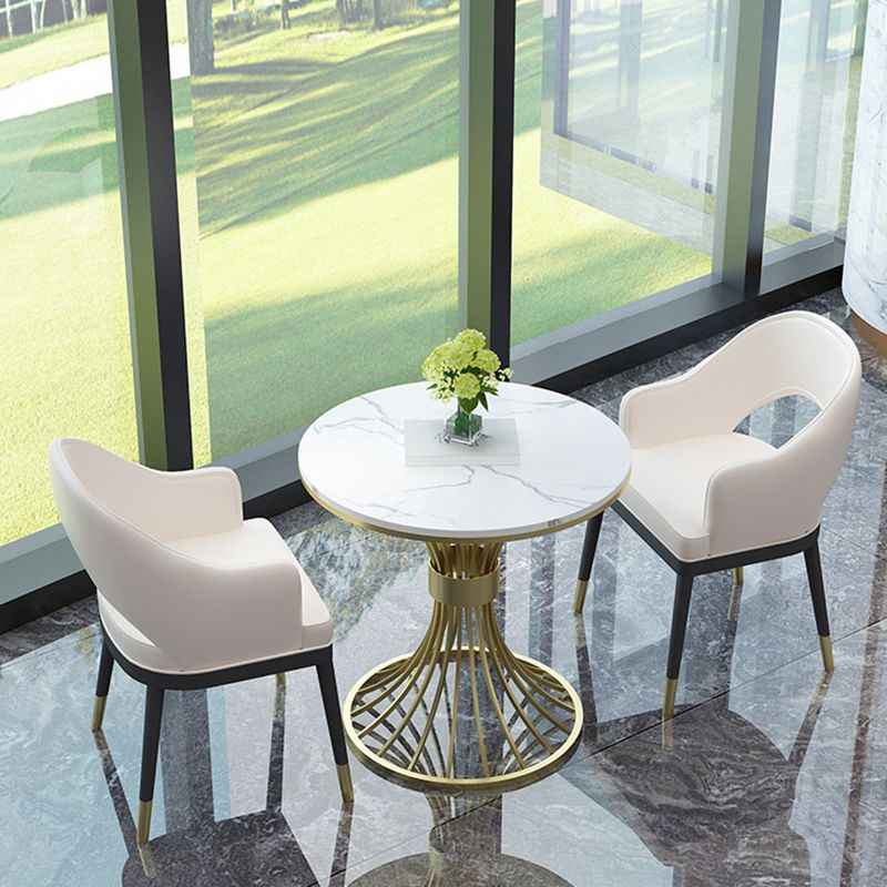 Modern Style Faux Marble Dining Table Set 1/2/3/5 Pieces Dining Set for Home Use