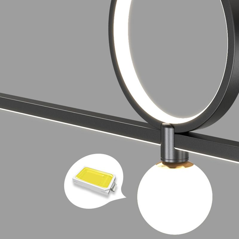 Linear Shape Metal Island Chandelier Modern Style 3 Lights Island Ceiling Light