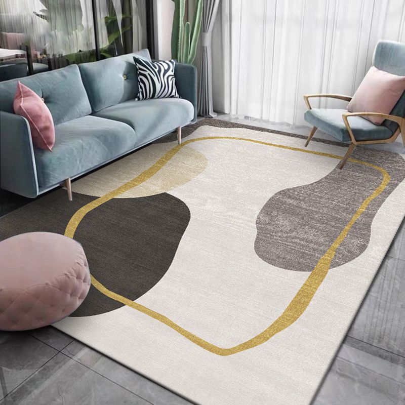 Adults Contemporary Area Carpet Stain Resistant Rectangle Rug Color Block Indoor Rug