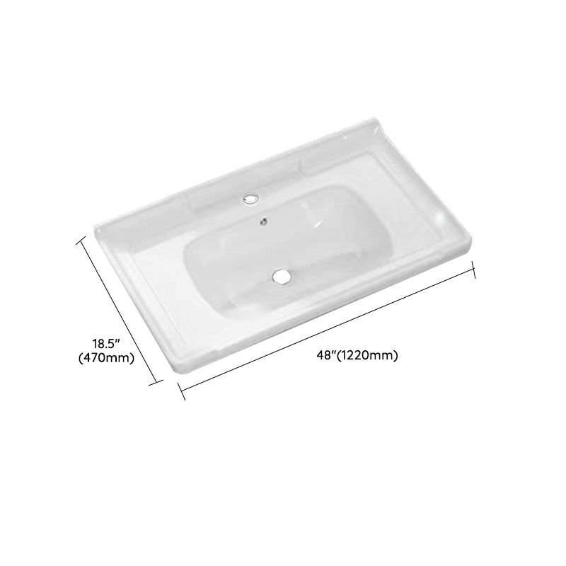 Modern Bathroom Sink Porcelain with Overflow Drop-in Bathroom Sink(Not Included Faucet)