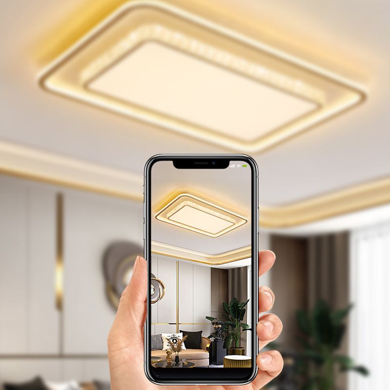 Contemporary Crystal Ceiling Light Multi-Layer LED Flush Mount Light for Living Room