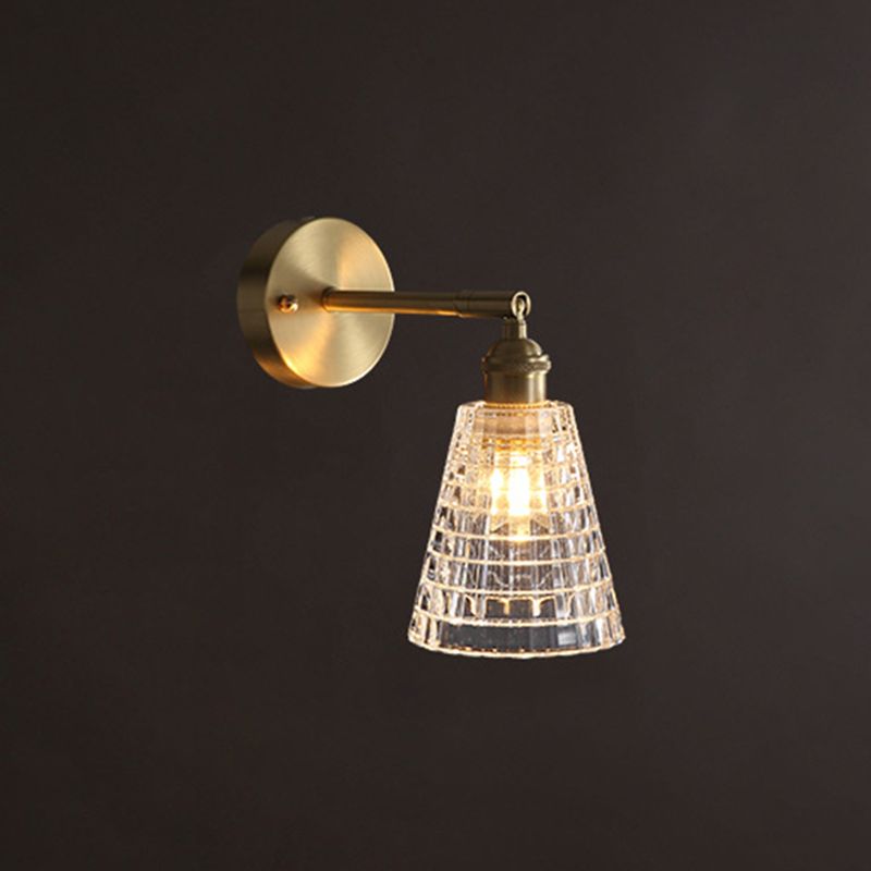 Mid Century Barrel Wall Mount Lighting Clear Glass Wall Mounted Light Fixture for Bedroom