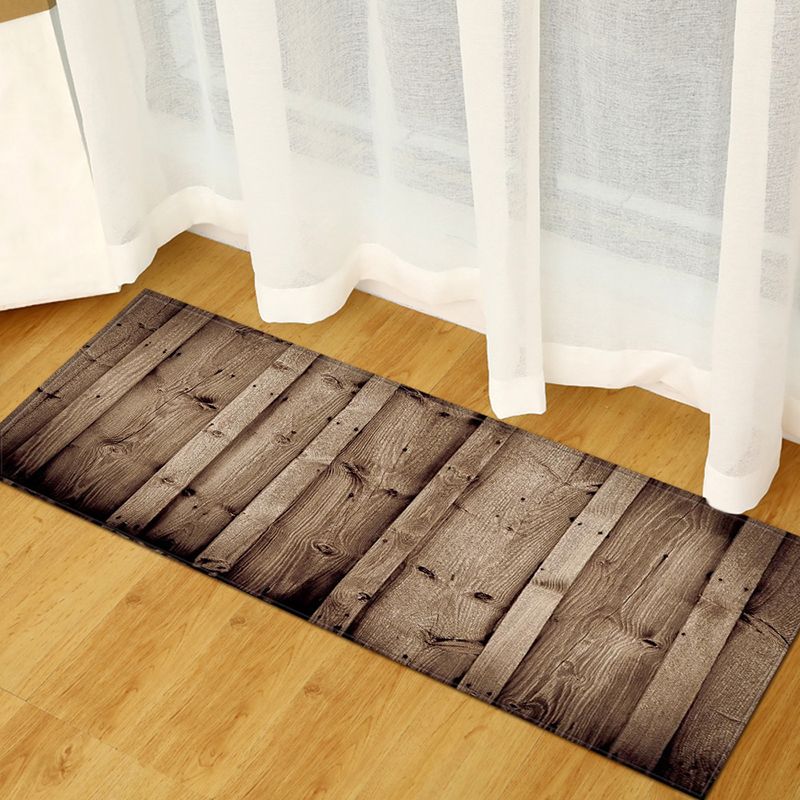 Brown Modern Rug Polyester Wool Rug Non-Slip Backing Rug for Home Decoration