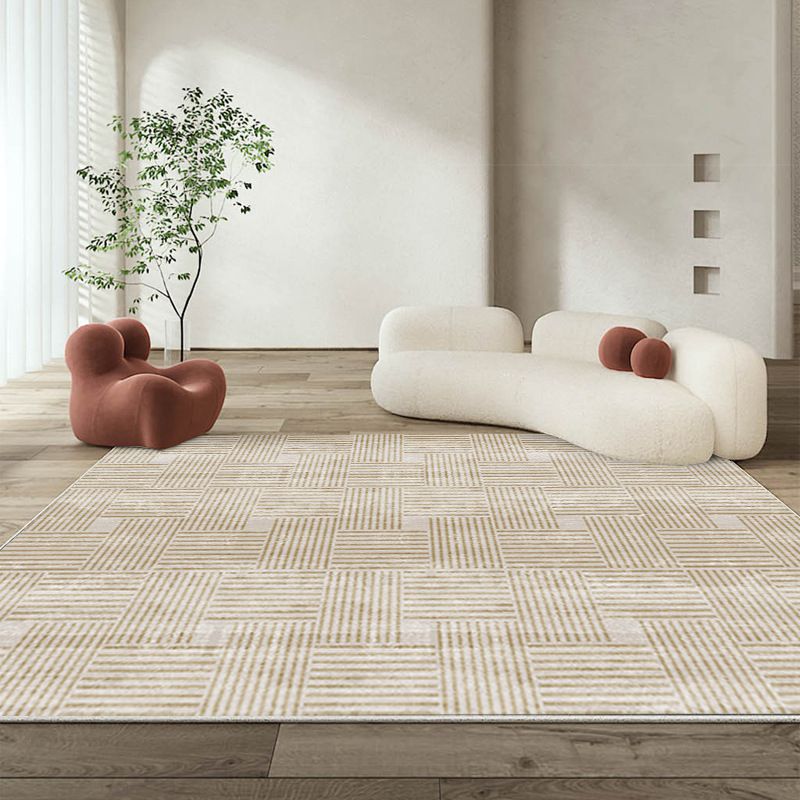 Abstract Style Living Room Rug Abstract Carpet Polyester Washable Area Rug
