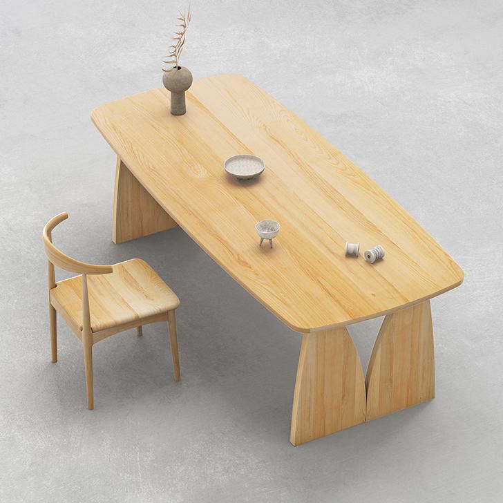 Modern 1/2/3/4 Pieces Rectangle Dining Set Solid Wood Top Dining Table with Chairs